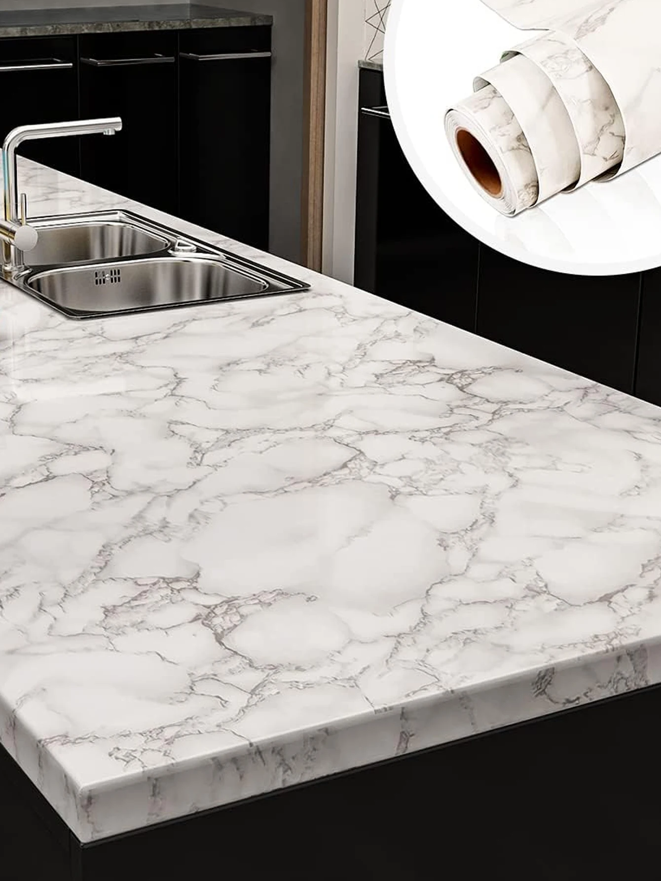 Pellicola in vinile effetto marmo, carta da parati autoadesiva per bagno, cucina, mobili, carta da contatto in PVC, adesivi murali impermeabili, decorazioni.