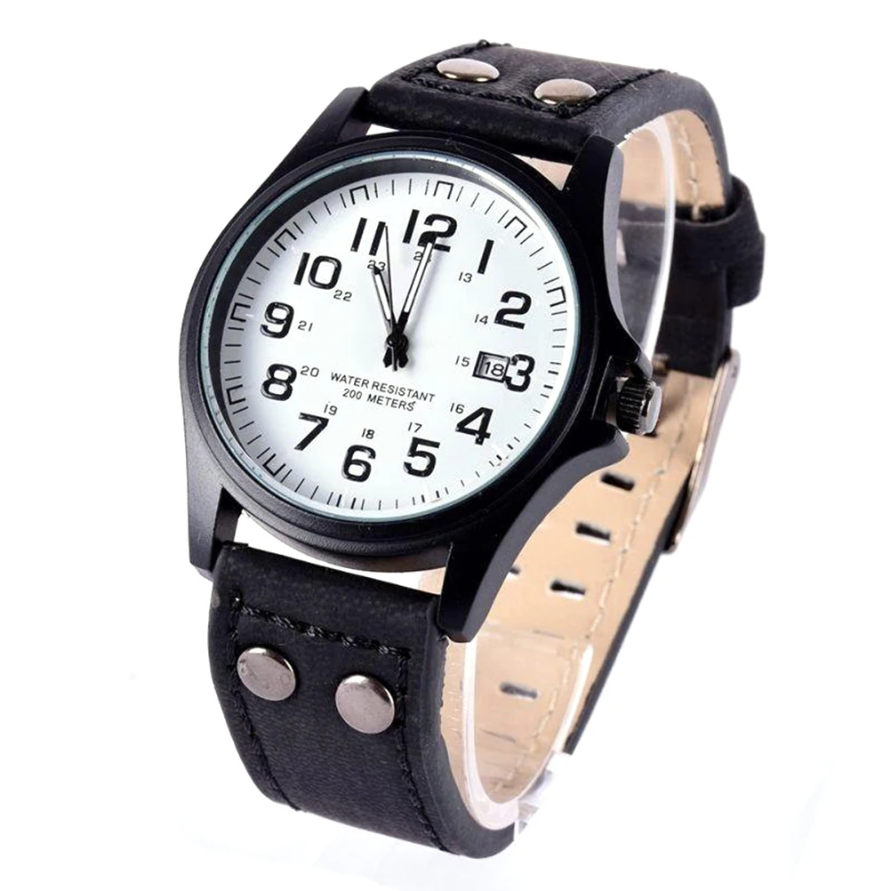 

Quartz Men Watch Sports Band Adjustable Strap Durable Premium Material Big Dial Window Stylish Gift Safe Comfortable