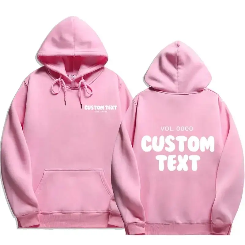 2024 new Custom Text Hoodie Men Fashion Sweatshirt Cool casual Harajuku Street wear pullover hooded streetwear