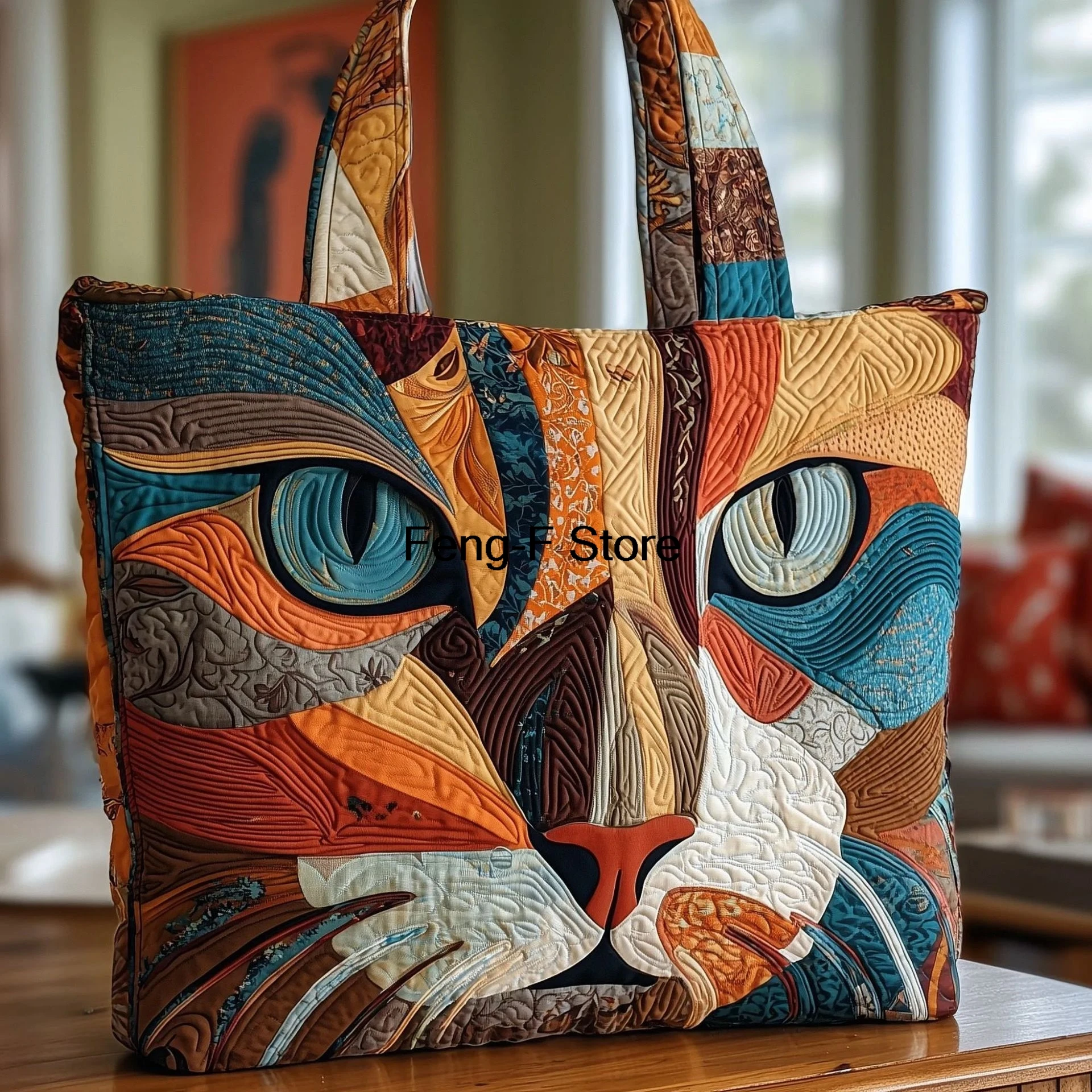 3D Tote Bag with Personalized Cat, Animal & Floral Patterns – Women's Trendy Digital-Print Handbag & Shoulder Bag