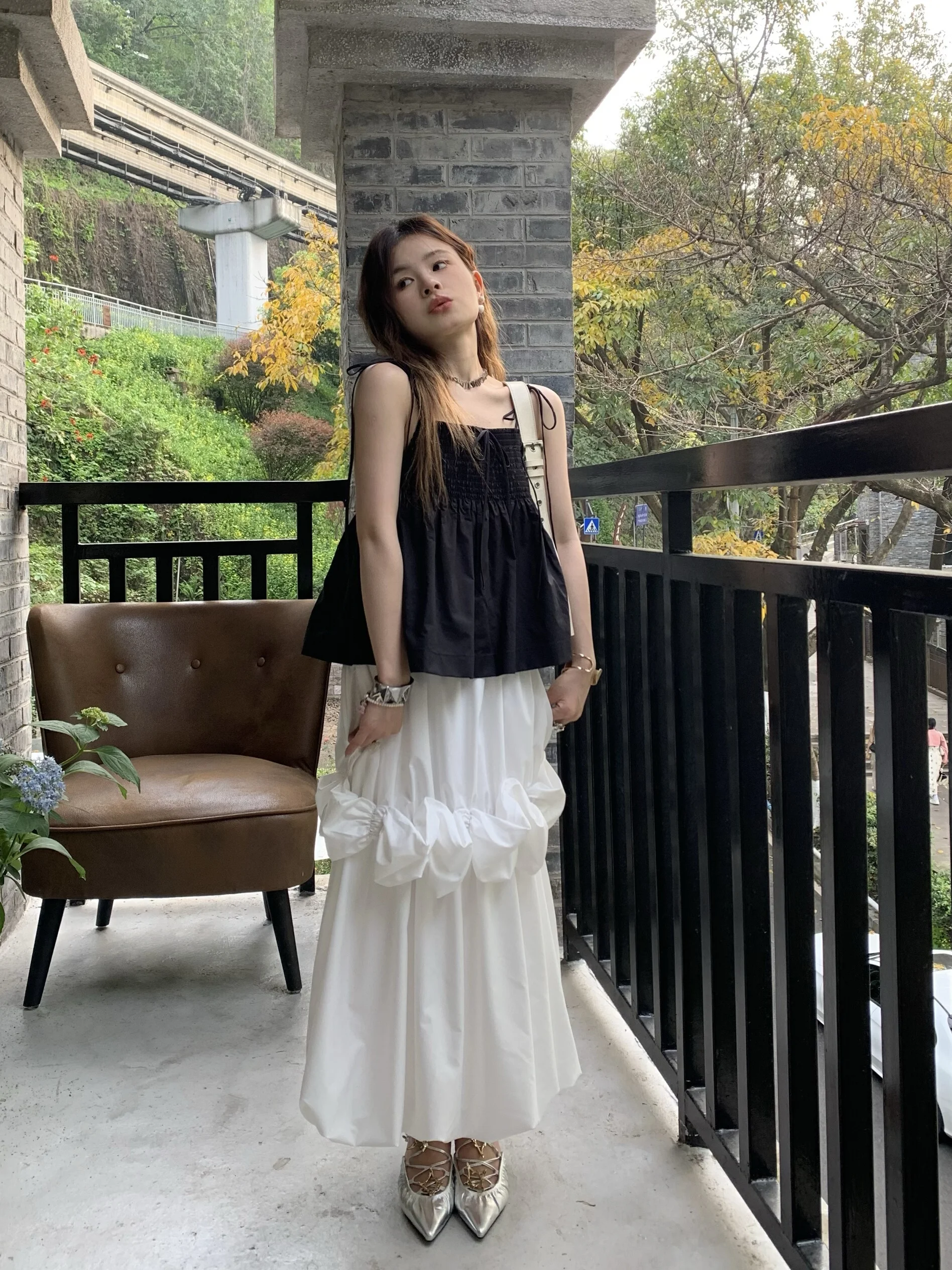 

Белая прямая юбка А-силуэта с высокой талией для невысоких женщин, уникальный дизайн, французский стиль, хлопок, повседневная юбка для свиданий