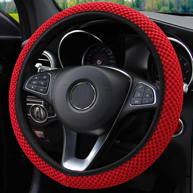 Three-dimensional Mesh Breathable Sweat-absorbing Comfortable Car Steering Wheel Cover Without Inner Ring For 38mm Non Slip