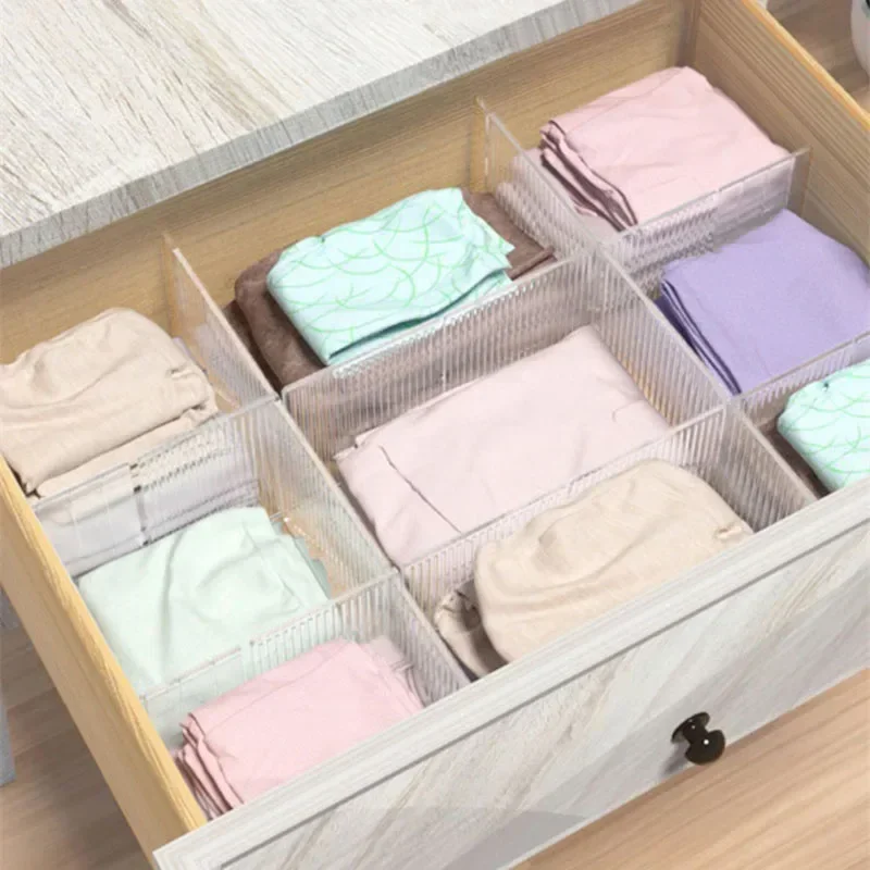 Plastic Drawer Organizer Divider, DIY Adjustable Drawer Storage Divider, Separator for Socks, Underwear, and School Stationery