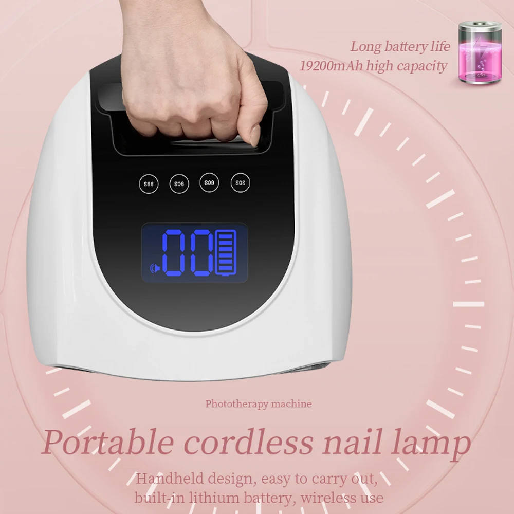 96 واط المغناطيسي القابل للإزالة أسفل مسمار مصباح لاسلكي هلام البولندية مجفف آلة أظافر الأشعة فوق البنفسجية LED ضوء لمصباح الأظافر المحمولة #4