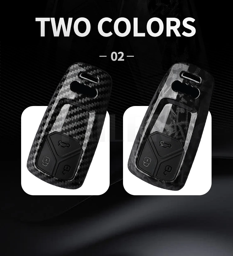 ABS Carbon Faser Auto Schlüssel Fall Abdeckung Für Audi A4 B9 A5 A6 8S 8W Q5 Q7 4M S4 S5 S7 TT TTS TFSI RS Schutz Shell Fob Zubehör – Detail 4