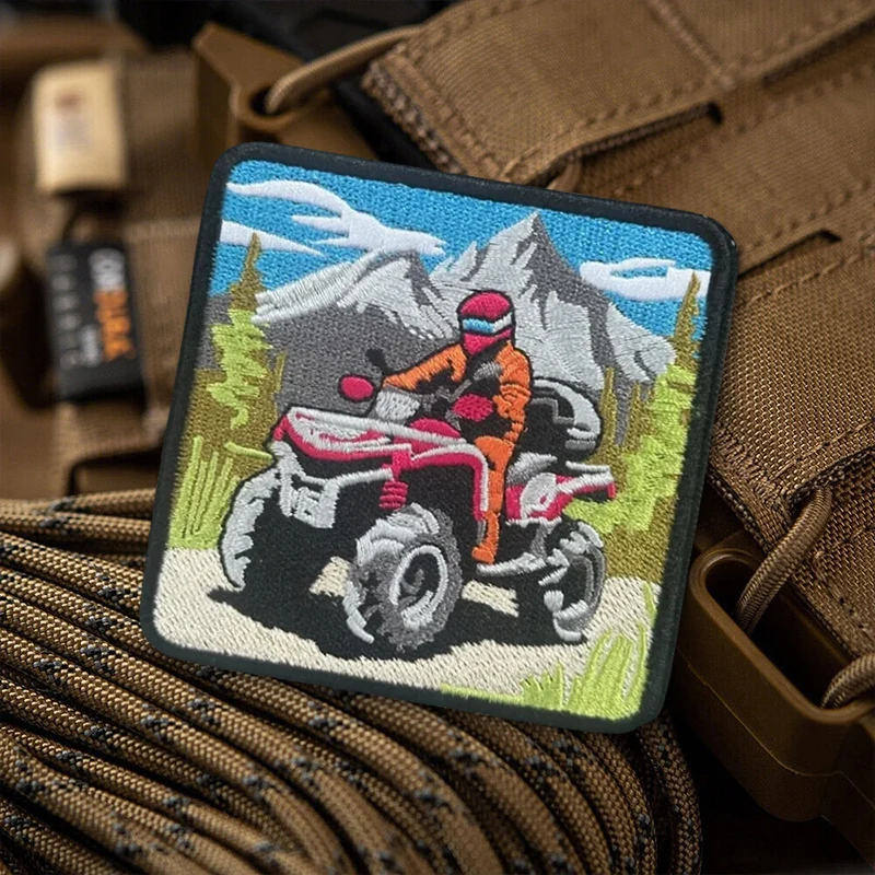 Parche táctico Super Quad Bike bordado – Insignia de moral con velcro