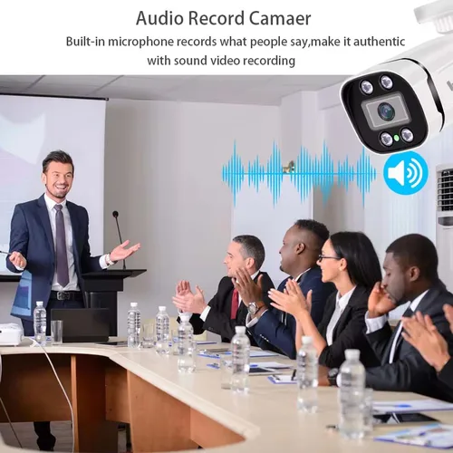 Imagen 2 del producto Cámara de videovigilancia Poe 4K Ip Onvif Audio 48V POE/DC 12V 4MP/5MP/8MP cámara de seguridad impermeable tipo bala de visión nocturna para NVR