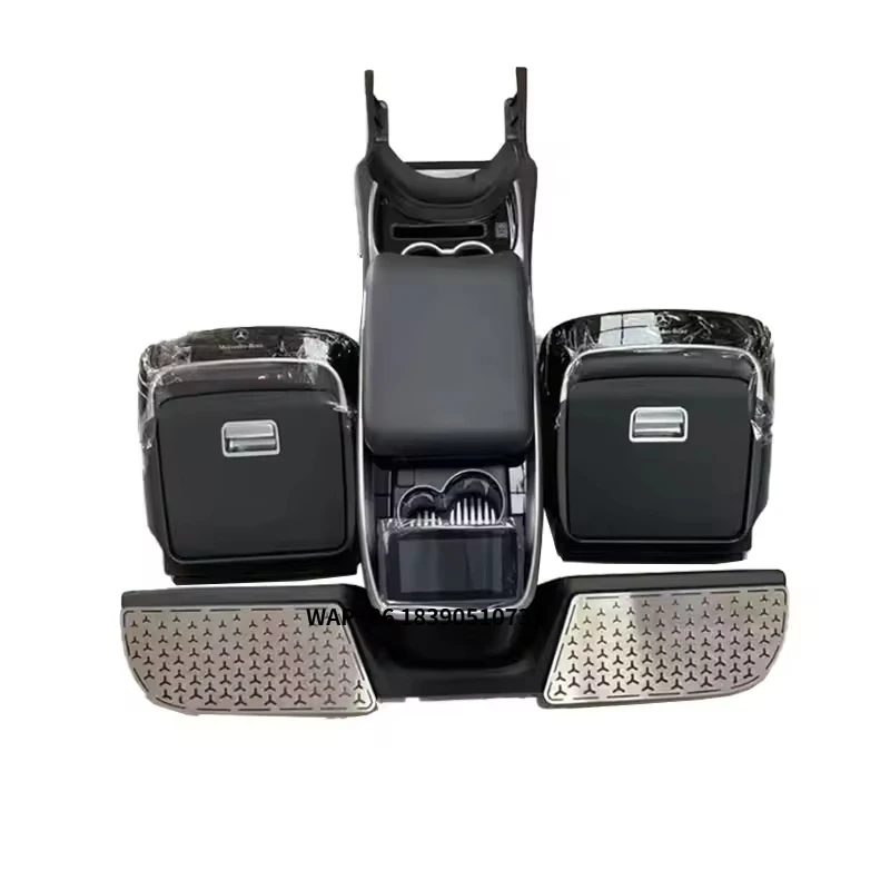 Car Center Console Organizer for V-Class Viano Armrest Storage Box with Cup Holders USB Charger Interior Upgrade
