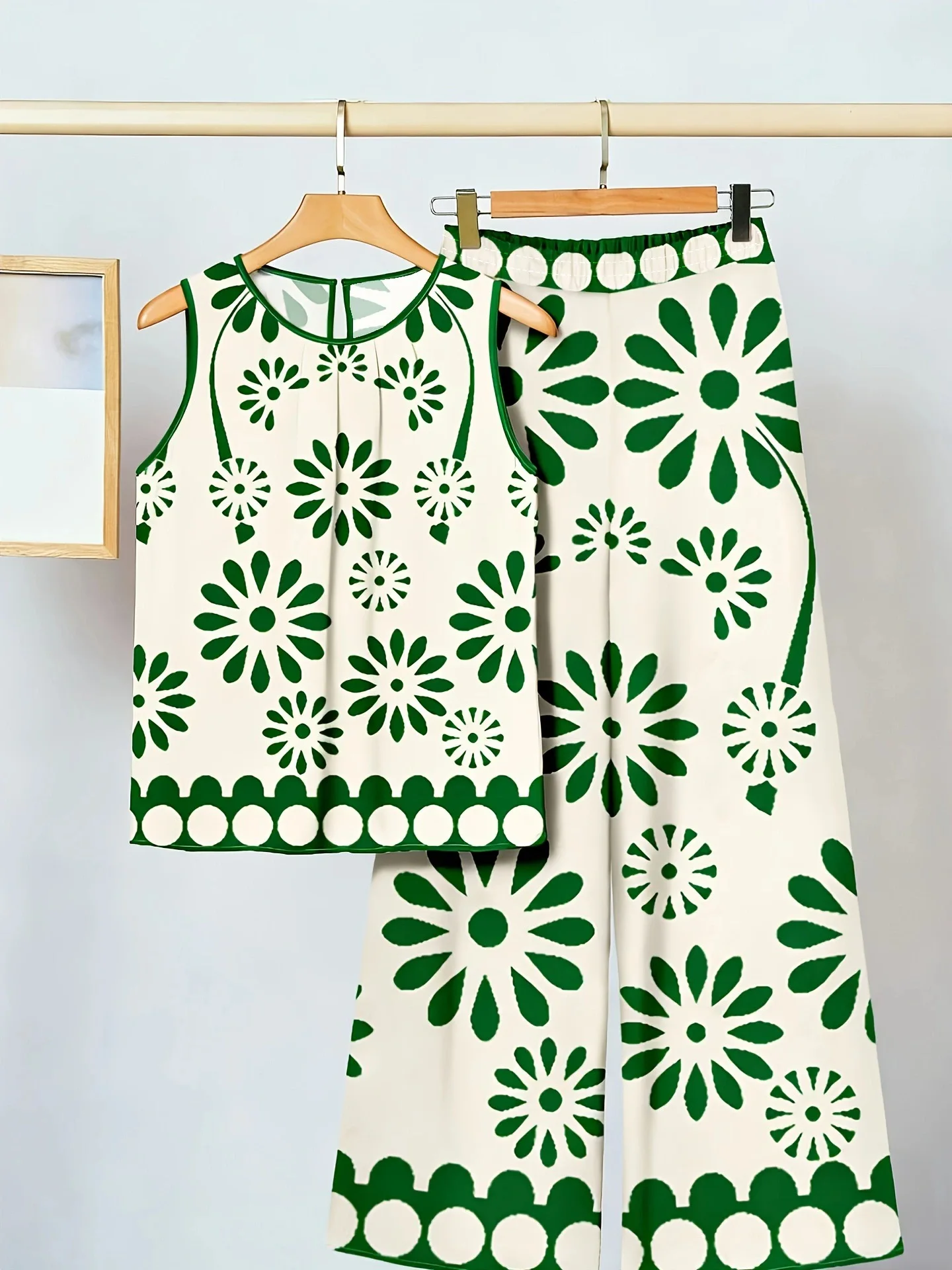 2 Piece Women Sets New Arrival Plus Size Summer Spring Matching Sets Sleeveless Top And Pants Suits Outfits Oversized Clothing 2