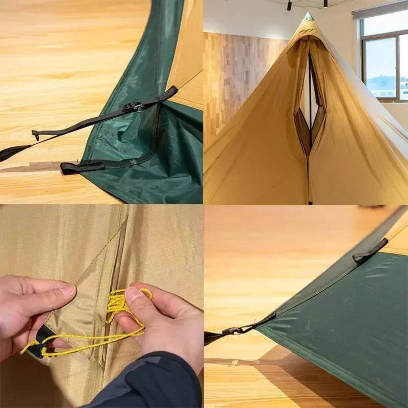 3F UL GEAR Pyramid Tent 4-6 person hot tent Outdoor Camping Large Windproof Family Tent Waterproof Glamping Tents BuLuo