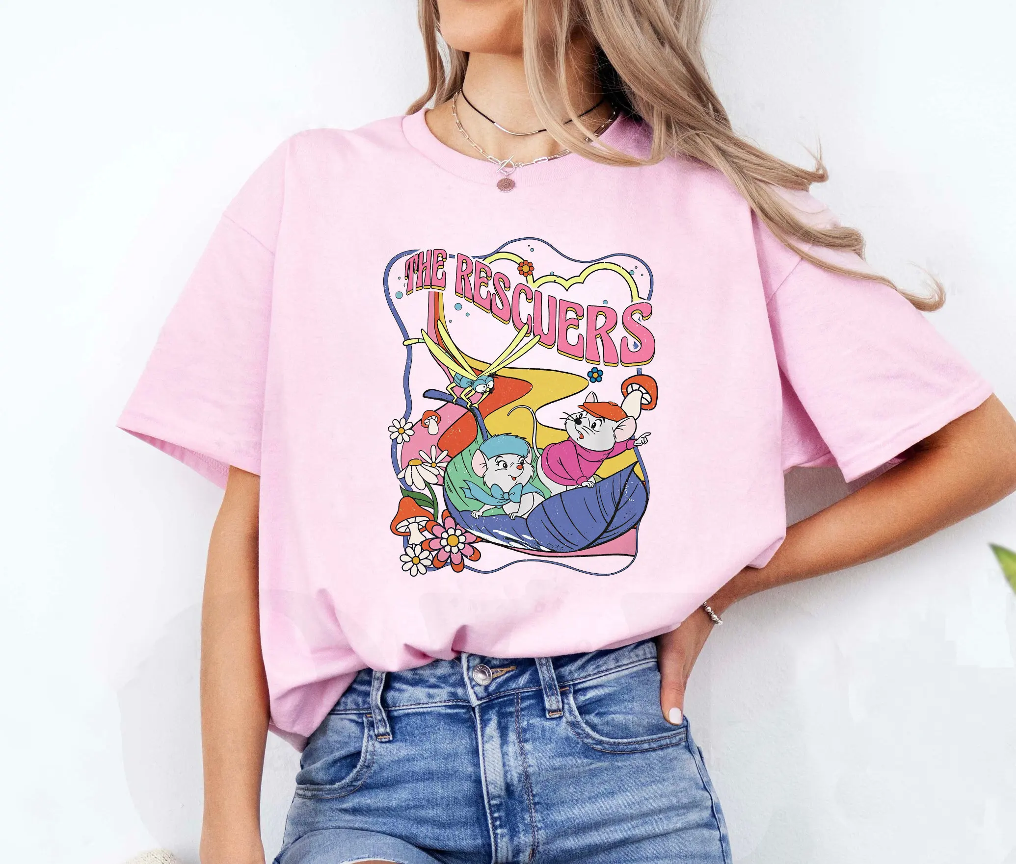 

Vintage The Rescuers Bernard Bianca Mouse Leaf Boat Shirt WDW Disneyland Trip Gift Matching Family Shirts Magic Kingdom