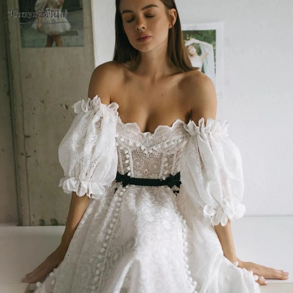 

Hollow Cotton Puff Wedding Sleeves Detachable Fashion Elegant Bridal Sleeves Women Fingerless Gloves DG125