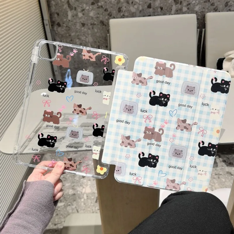 

Чехол для планшета IPad 10-го поколения 2022 Air 5. 4th 10.2 7/8/9 Gen IPad Pro 11 для Samsung Tab S7 S8 S9 11 Plus Kitten