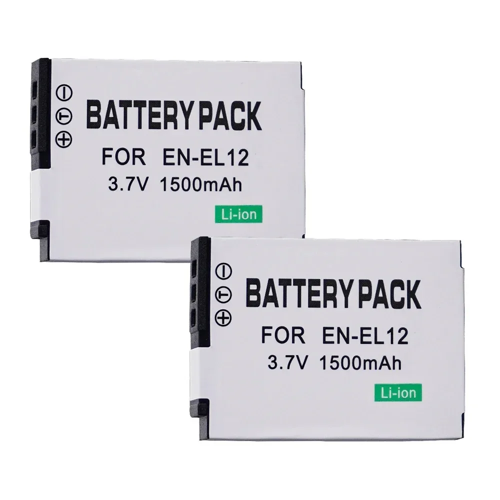 3.7V 1500mAh ENEL12 EN-EL12 Camera Battery + LCD USB Charger Suitable for Nikon COOLPIX A900 P300 P340 S9100 S8200 S630 S1000pj