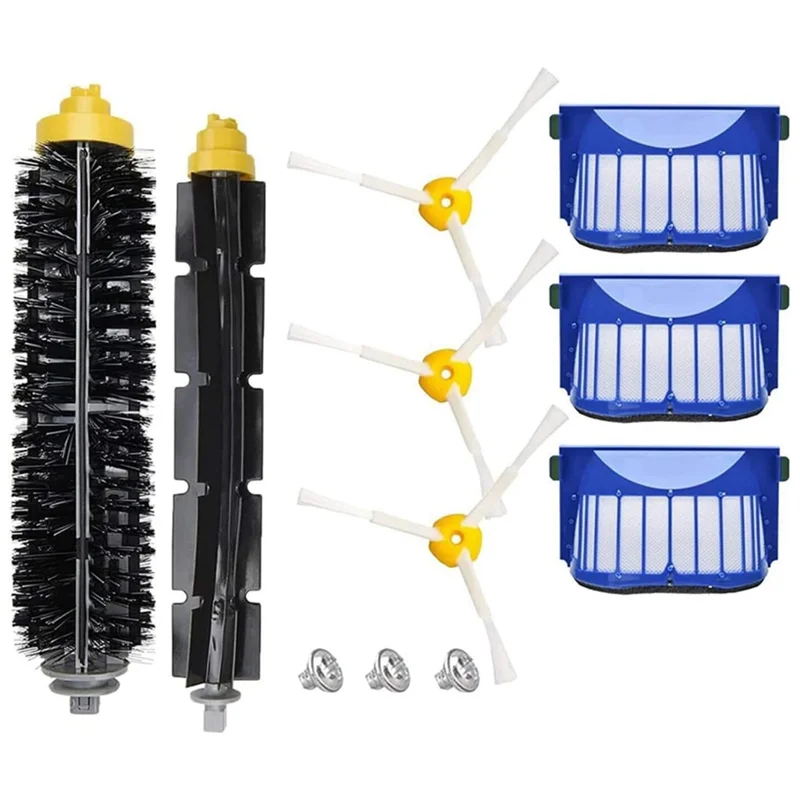 ABGH-For Irobot Roomba 600 Series 660/670/680/690/6 Vacuum Cleaner Rubber Brush Hepa Filters Accessories