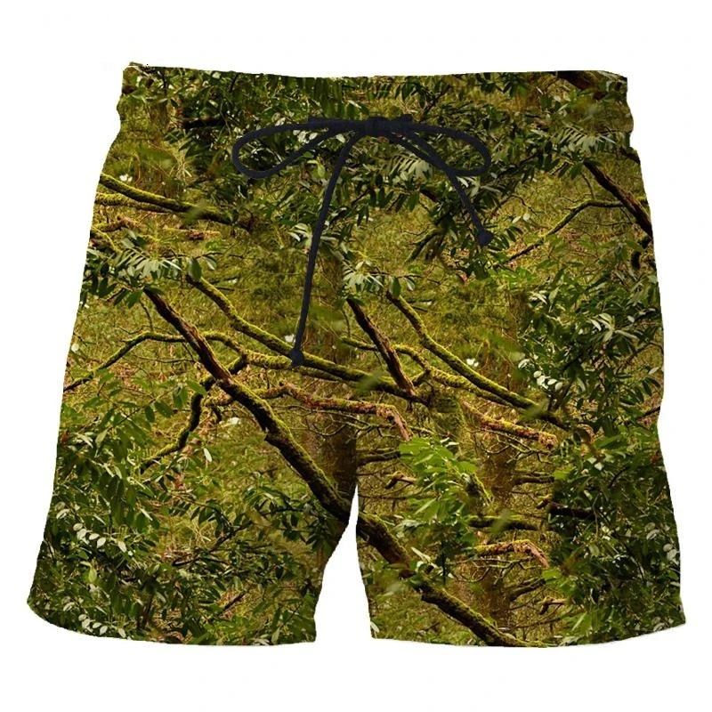 Vintage Camouflage 3D Print Men\'s Beach Shorts New Fashion Casual Swim Trunks Personality Sports  Board Ice Shorts Mens Clothing