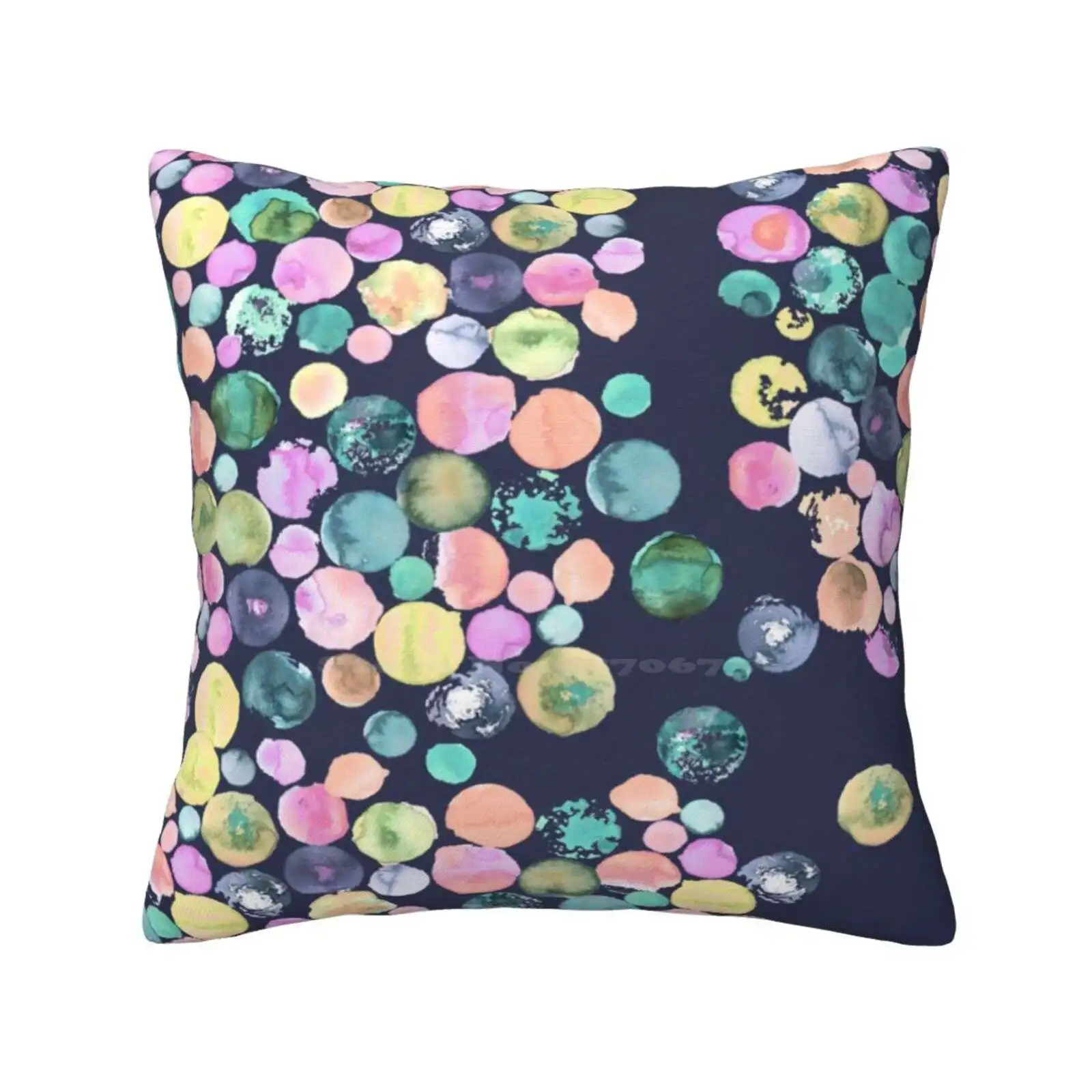 Losing My Marbles Home Sofa Car Cushion Cover Pillowcase Watercolour Blue Navy Polkadot Spot Green Modern Pink Yellow Purple