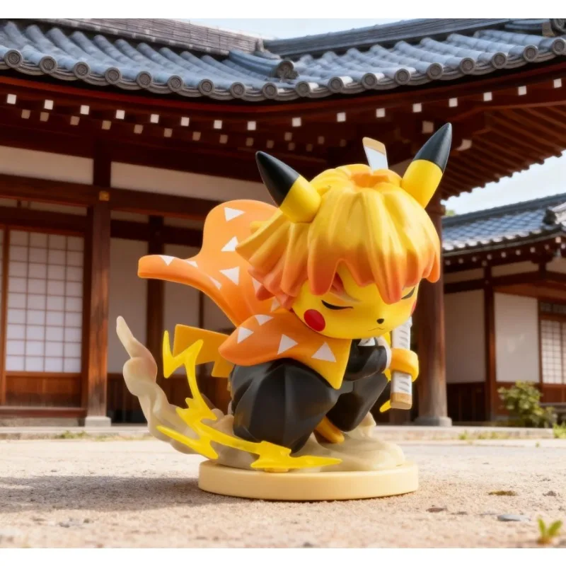 Pokemon anime Pikachu Cross-dressing Zenitsu Collectable Vinyl Figure Gift Idea PVC Action Doll Model Figure for Collectors