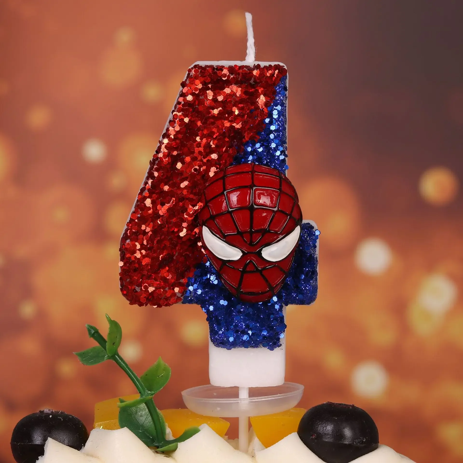 0-9 Number Disney Spider-Man Digital Candle Birthday Spidermans Birthday Cake Plugin Decoration Anime Figure Party Gift