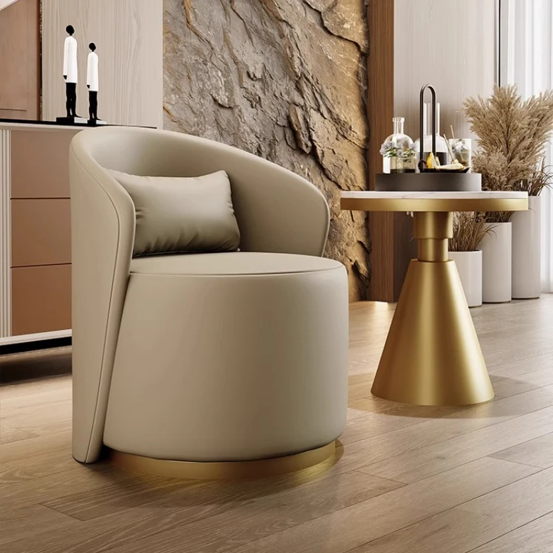 #Teddy Fabric Upholstered Armchair With Black Powder Coating Metal Ring, Comfy Round 360° Swivel Chair Sofa Swivel Accent Chair