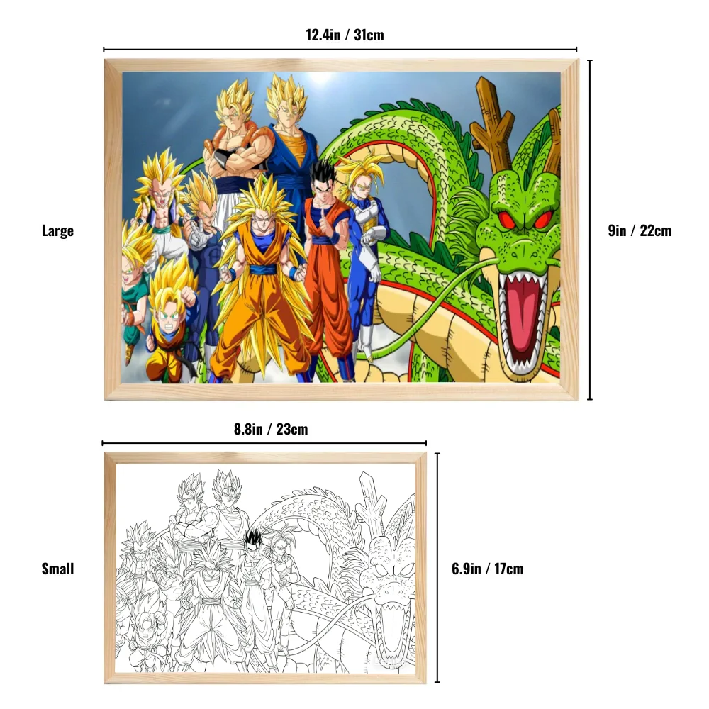 Dragon ball luz pintura anime luz noturna moldura de foto dos desenhos animados luzes led quarto decoração casa ramadan 2025 amigo presente lua lam