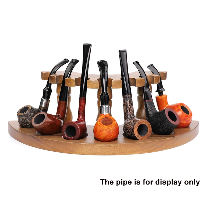 MUXIANG-Solid Wooden Black Walnut Pipe Holder, Straight Multi Position Smoking Accessory Pipe Tools Rack, Wax Surface fa0070-1WB