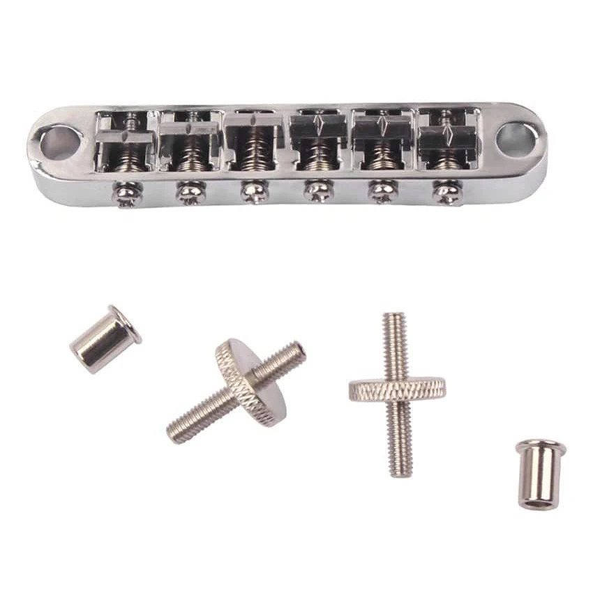 LP Bridge Tune O Matic Bridge Adjustable Chrome Plated Guitar Bridge for Guitars Musical Replacement Accessory