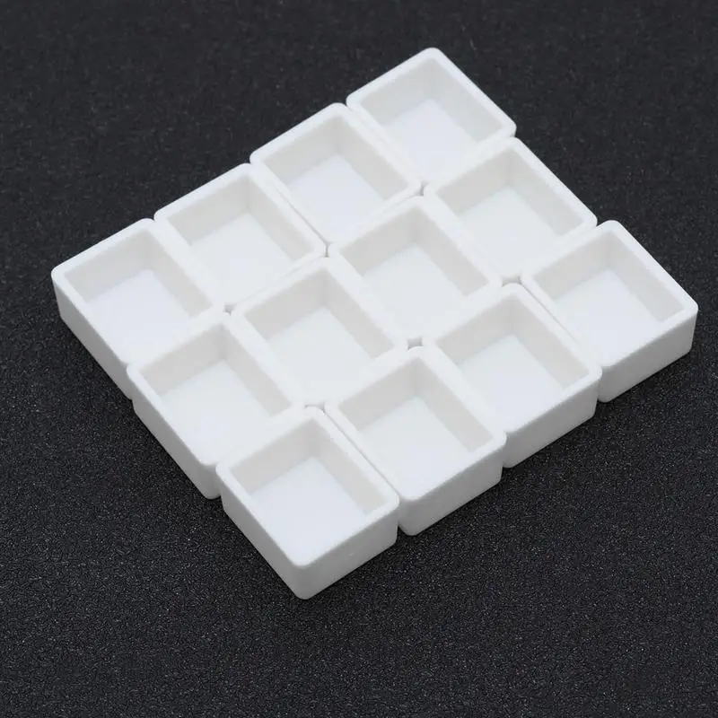 50/100pcs  Rounded Corner White Color Empty Plastic Half Pan Watercolor Paint Grid Pans for Watercolor