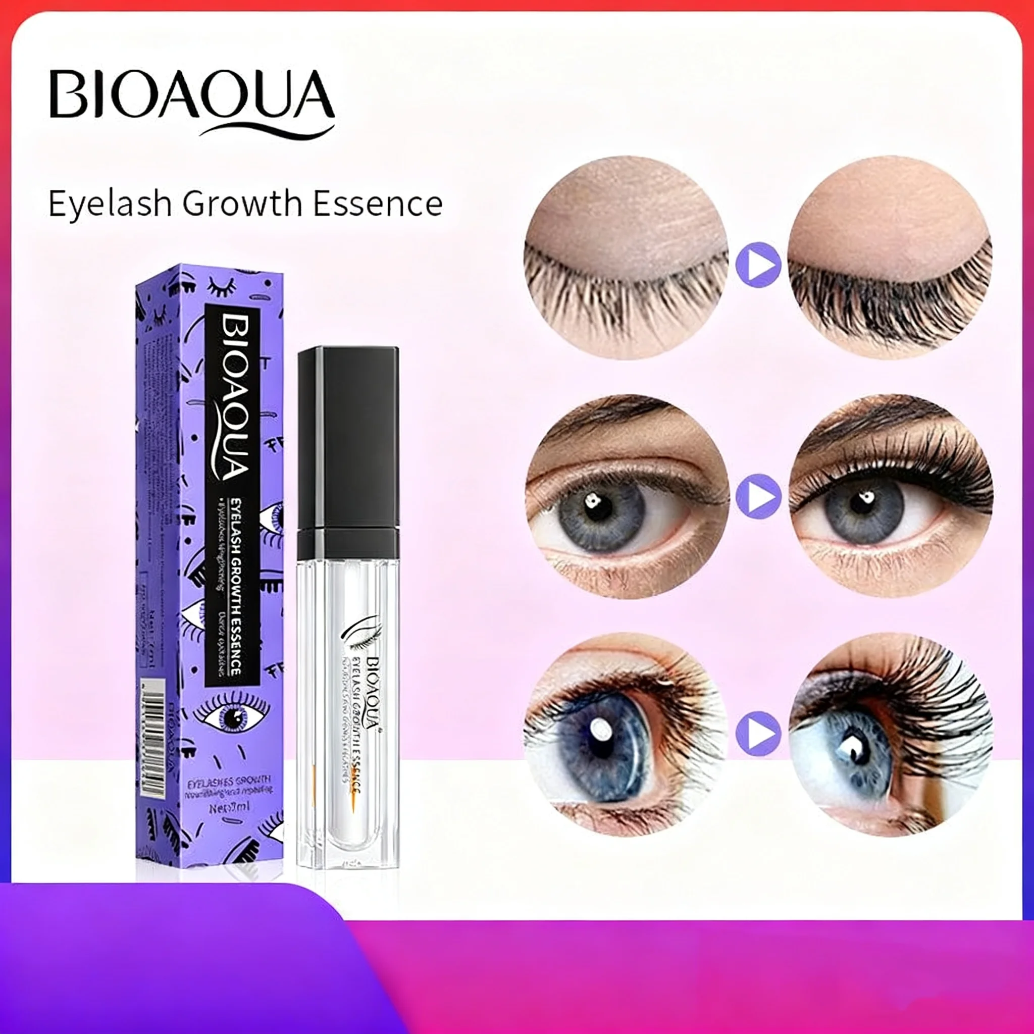 Siero per la crescita rapida delle ciglia Potenziatore naturale delle ciglia Prodotto per la cura degli occhi per il trattamento delle ciglia più piene e più spesse