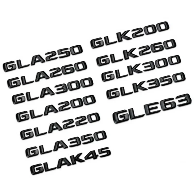 3D ABS Car Trunk Badge Letters Sticker GLK GLA 45 200 220 260 300 320 350 Emblem Logo For Mercedes GLA X156 GLK X204 Accessories