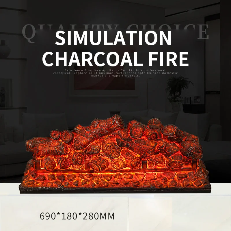 Electric Fireplace Log Set Simulated charcoal fire pile Fireplace Insert,Crackling Sound, Remote Control