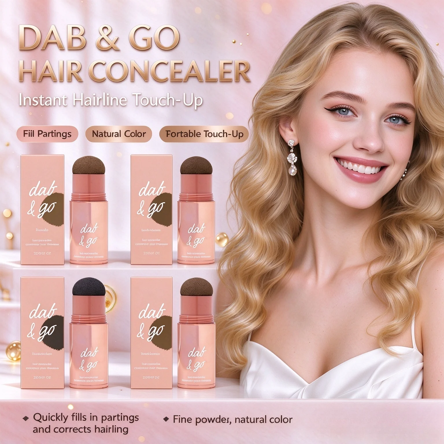 Hairline Shadow Powder Stick Natural Hairline Concealer Root Touch Up Powder Quick Fill Hair Gap Portable Thickening Hair Filler