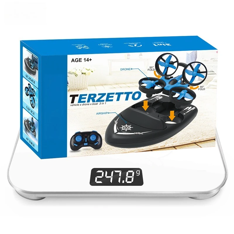 ミニクアッドコプター 水陸空三役 ミニドローン ラジコン飛行機 おもちゃ