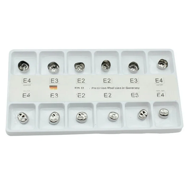 Dental Preformed Metal Crown Stainless Steel Primary Molar for Teeth Kids Adult Temporary Crowns Kit Dentistry Therapy Tools