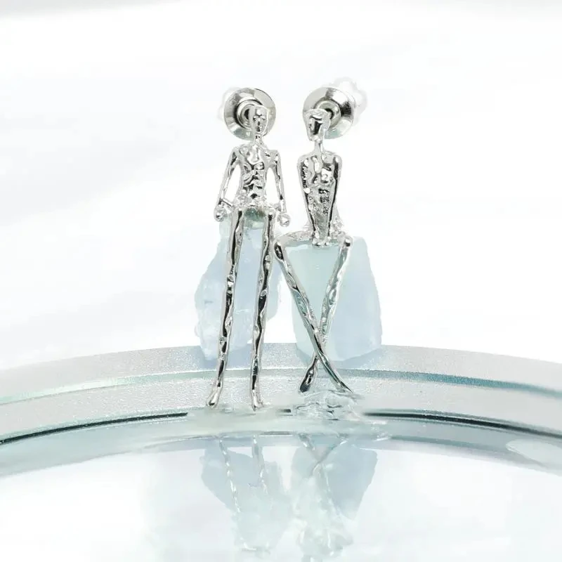 1 para abstrakcyjne kolczyki z długimi nogami w kształcie niszowych preferencji projektowych wysokiej jakości kolczyki fajny styl słodkie i fajne kolczyki kobiety