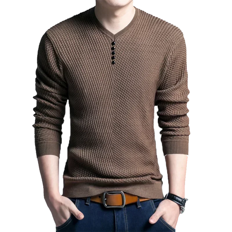 Men's Clothing Red Solid Color Plain Knit Sweater Male V Neck Pullovers Cotton Large Big Size Over Fit Knitwears Designer Luxury