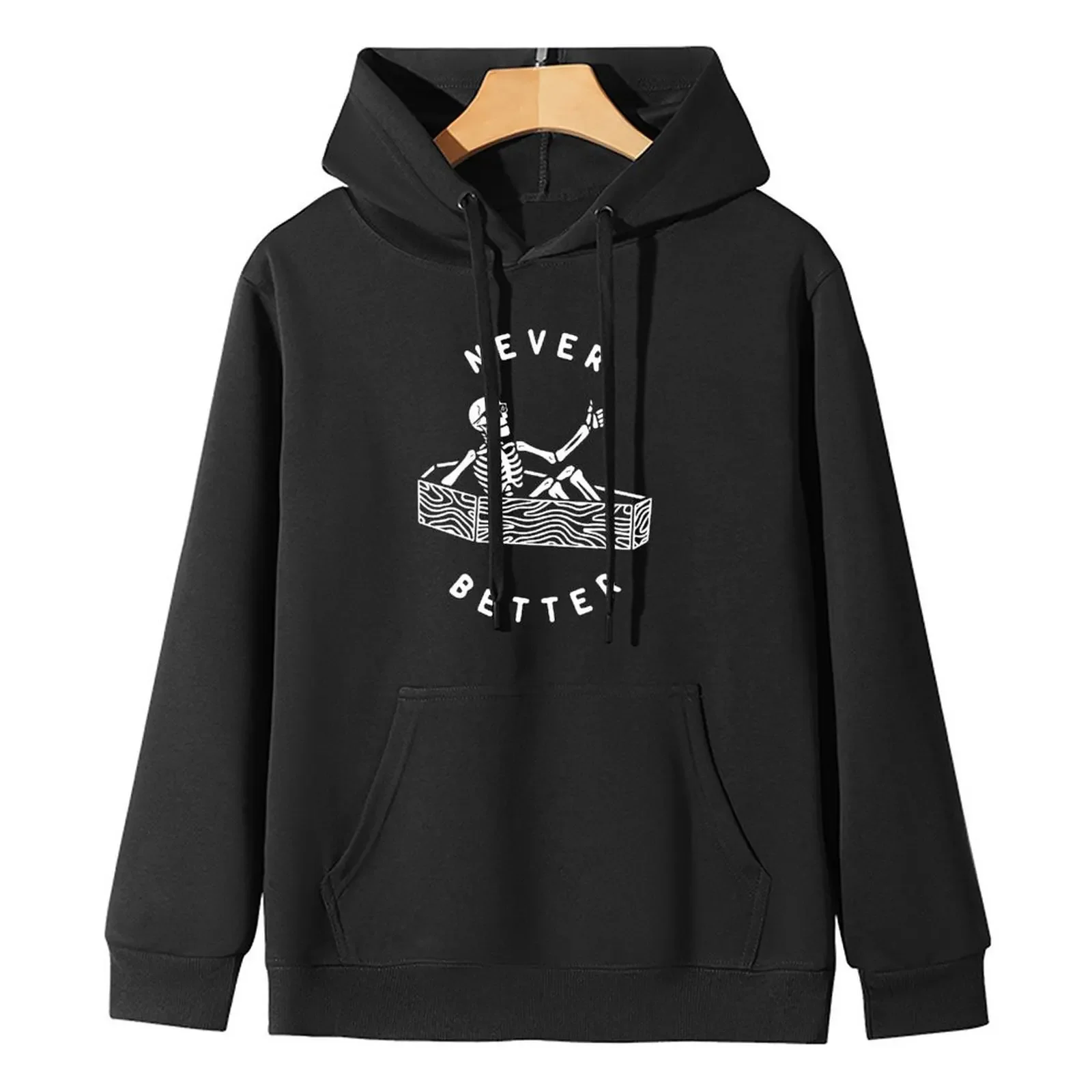 

Women Fashion Plus Velvet Casual Loose Sweatshirt Loose Pullovers Winter Comfortable Funny Skull Print Hoodies Long Sleeve Tops