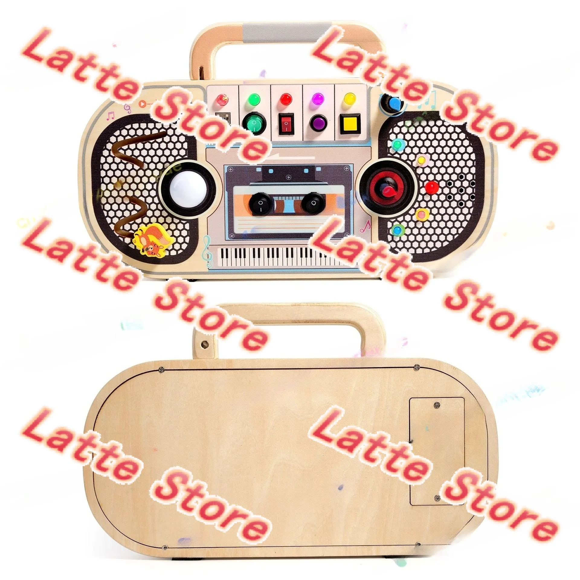 Kids Early Education Wooden Busy Board with Light Switch & Socket - Hands-On Learning Toy