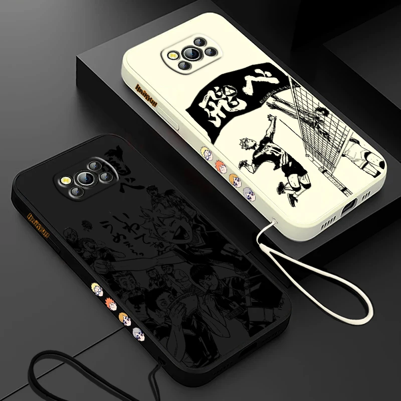 Haikyuu!! Hinata Shoyo For Xiaomi Poco Cover For X4 X3 F4 NFC M6 M5 M4 M3 GT S Pro 4G 5G Liquid Left Rope Phone Case