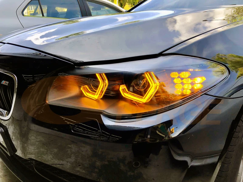 ل BMW 5 سلسلة G30 G31 F90 G38 F10 F11 F18 M5 ضوء النهار الترا برايت مفهوم M4 مبدع نمط LED عيون الملاك عدة خواتم هالة #2
