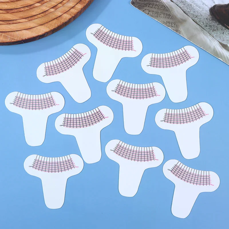 10 Pcs 휴대용 속눈썹 길이 측정자 눈썹 부드러운 플라스틱 눈금자 메이크업 도구 속눈썹 연장 성장 액세서리