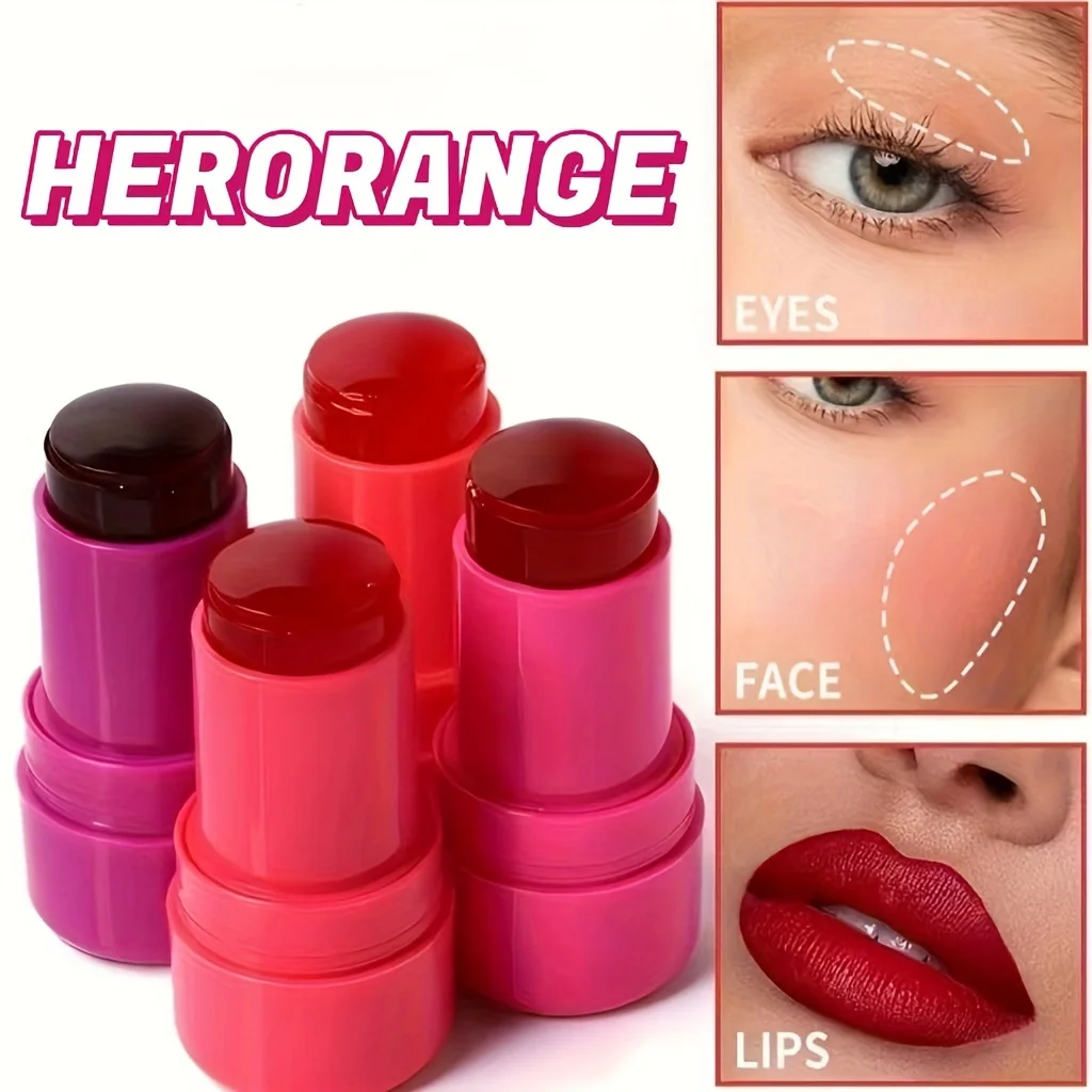 Herorange Milch-Gelee Aquarell-Rouge-Stift, Lippen- & Wangen-Multifunktions-Konturierer, Aufhellender & Langanhaltender Rouge