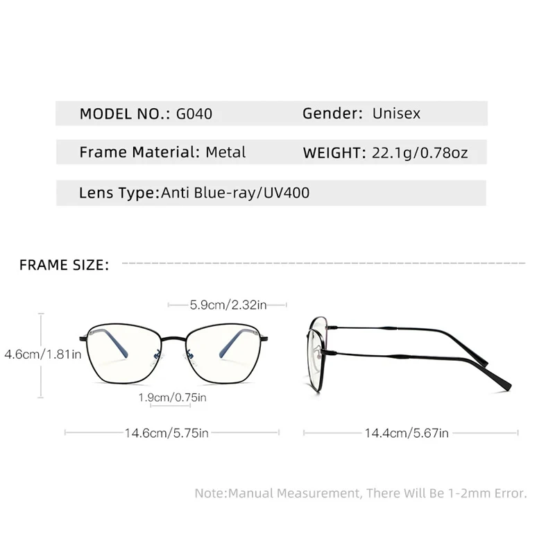 2026 New Fashion Lightweight Metal Myopia Glasses Frame Daily Office Computer Reading Decoration Optical Prescription Glasses
