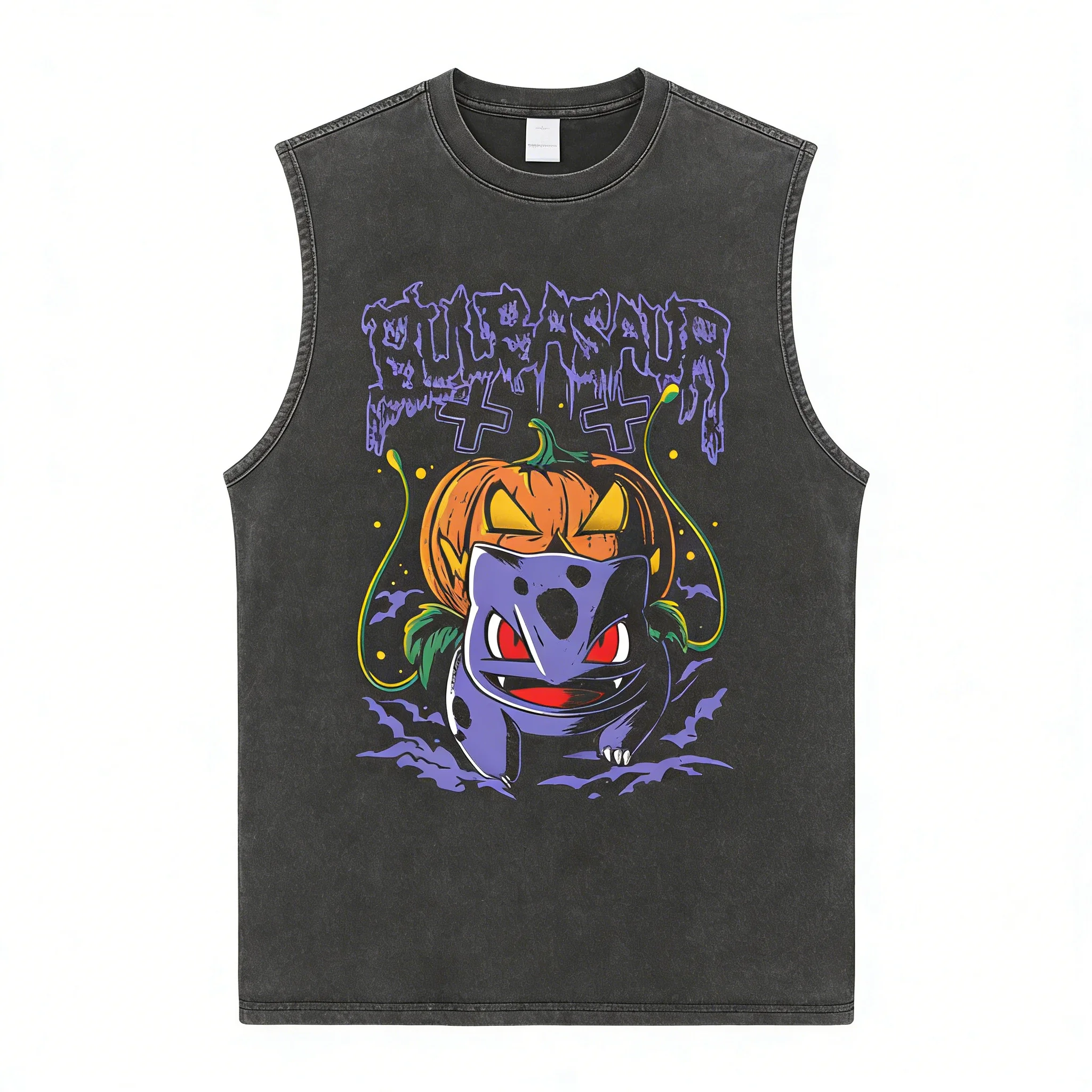 Sommer 2026 Harajuku Cartoon Warrior Gym Tanktop für Herren und Damen Y2k Gewaschenes Loses Ärmelloses Shirt Streetwear Hip Hop Lässiges Workout-Oberteil – Detail 24