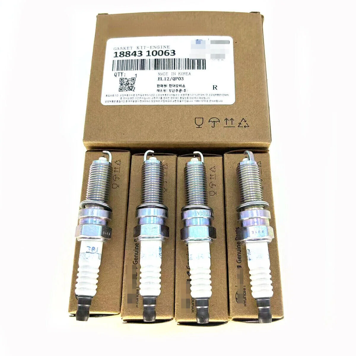 

4 Pcs spark plug For Kia Soluto PEGAS KX1 Reina 18843-10063 1.4L 2WD