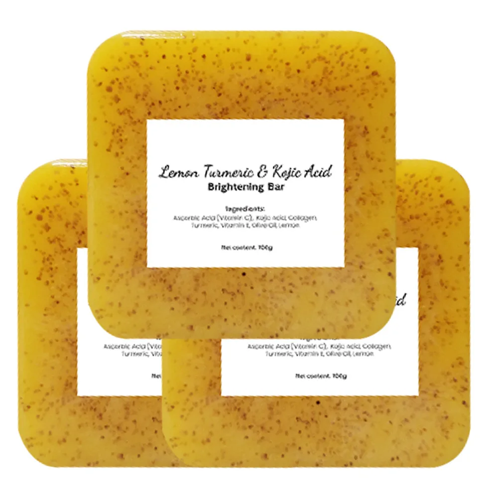 Lemon Turmeric Kojic Acid Soap, Kojic Acid Soap for Hyperpigmentation,Turmeric Soap Bars for Dark Spots, Whitening Facial Soap