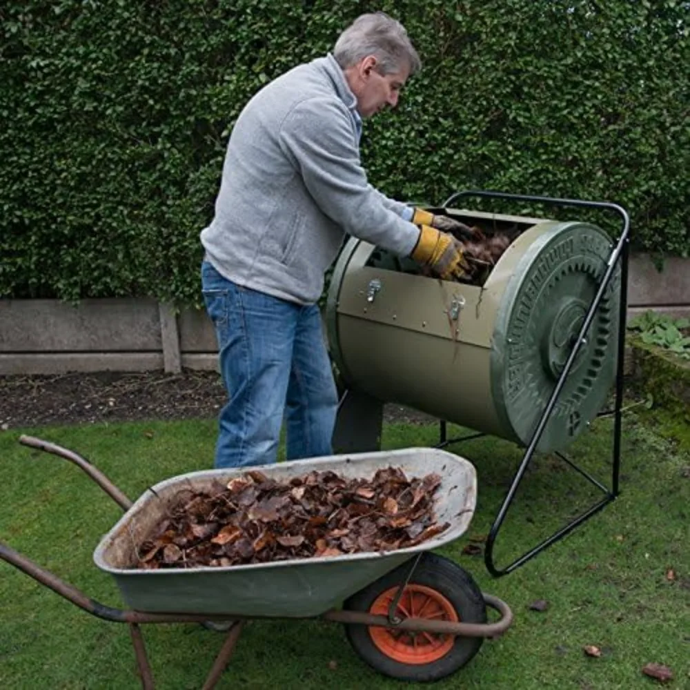 Compact ComposTumbler 88 Gallons Red Enclosed Composter Drum Eliminates Odors and Prevent Access To Pets and Pests