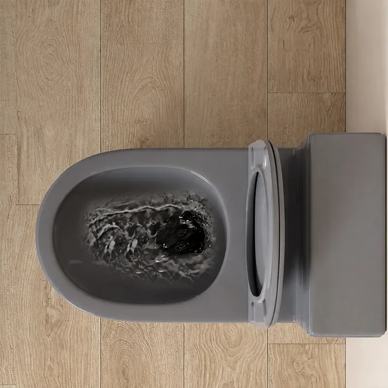 Gray Black Wall Mounted Toilet Household Floor Standing Straight Flush Rear Outlet Large Diameter Chaozhou Manufacturer