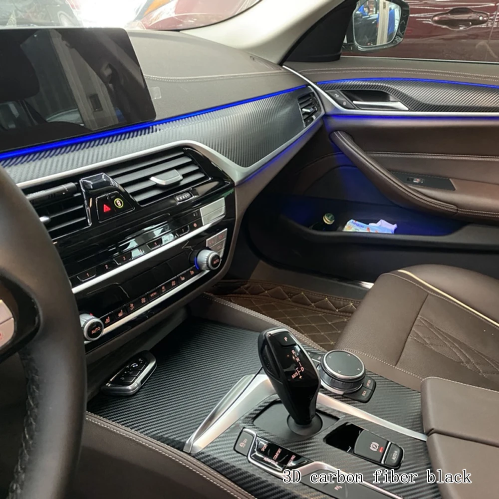 Carbon Fiber for BMW 5 Series G30 2018-2023 Car Film Interior Stickers Center Console Gear Dashboard Air Door Handle Lift Panel