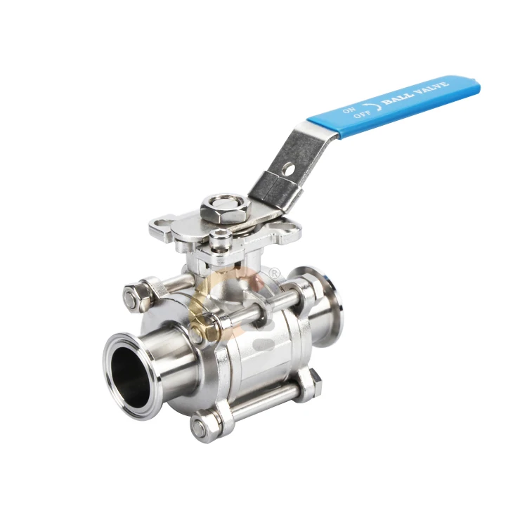 1000WOG custom size sanitary ss304 316 stainless steel quick install 3pc ball valve with tri-clamp ends